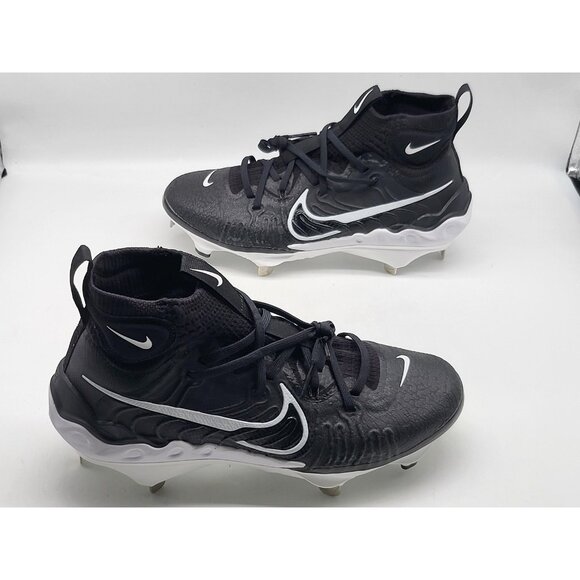 Nike Alpha Huarache NXT Baseball Shoes‎ Mens Size 7 Black White Metal Cleats - Picture 4 of 9